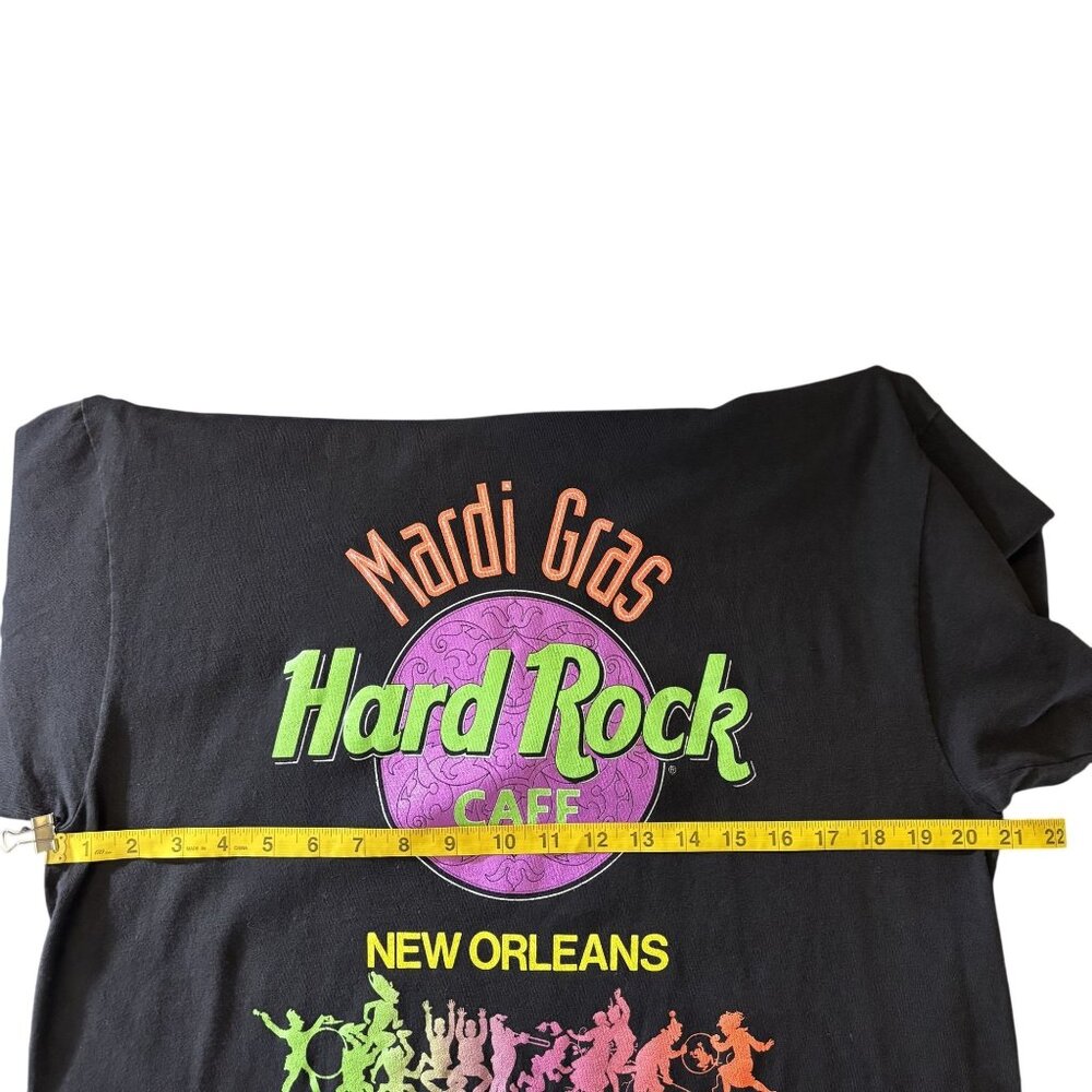 Vintage Hard Rock Cafe New Orleans Mardi Gras Black T-Shirt L Hanes Beefy-T 100% - Picture 5 of 9